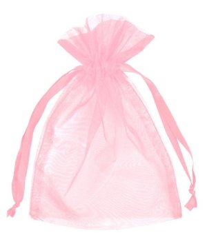 6 inch x 10 inch Pink Organza Favor Bags - 10 Pack