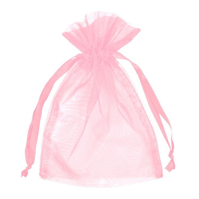 6&quot; x 10&quot; Pink Organza Favor Bags - 10 Pack