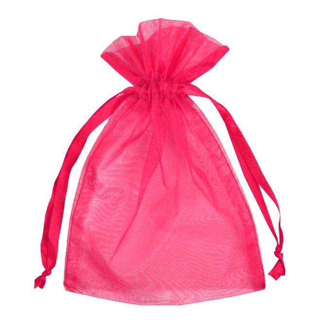 6&quot; x 10&quot; Hot Pink Organza Favor Bags - 10 Pack