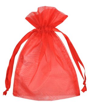 6 inch x 10 inch Red Organza Favor Bags - 10 Pack