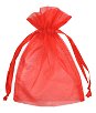 6" x 10" Red Organza Favor Bags - 10 Pack