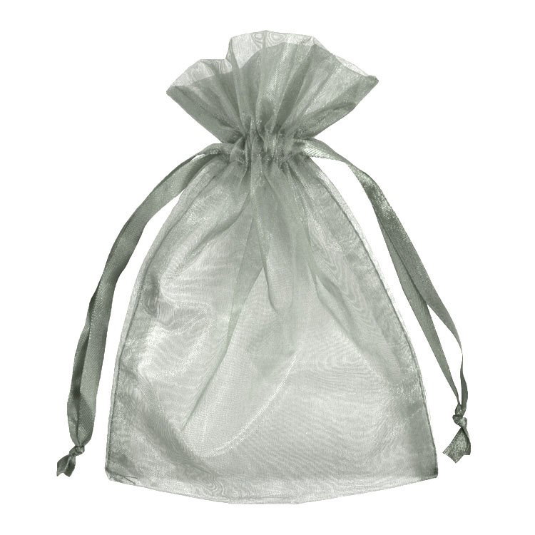 6" x 10" Silver Organza Favor Bags - 10 Pack