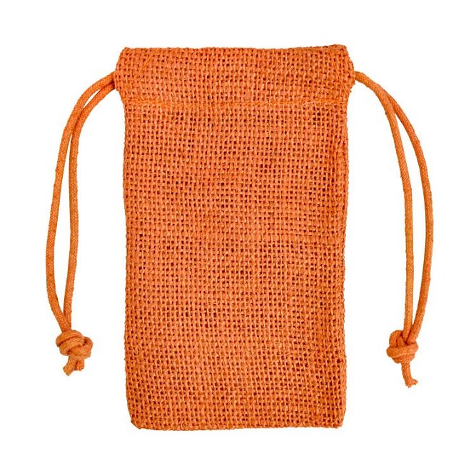 3&quot; x 5&quot; Orange Jute Favor Bags - 12 Pack