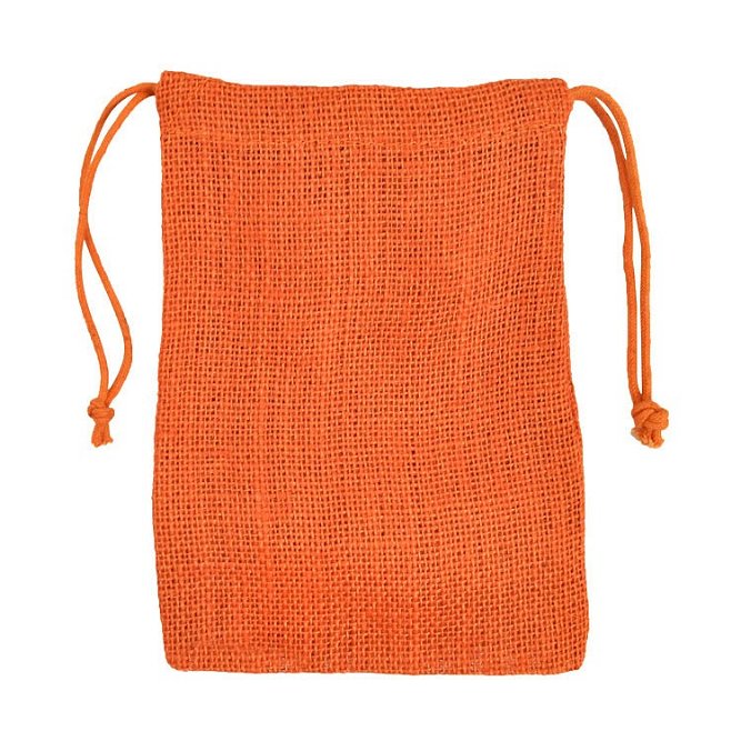 5&quot; x 7&quot; Orange Jute Favor Bags - 12 Pack