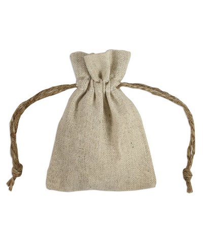 3 inch x 4 inch Natural Linen Favor Bags - 12 Pack