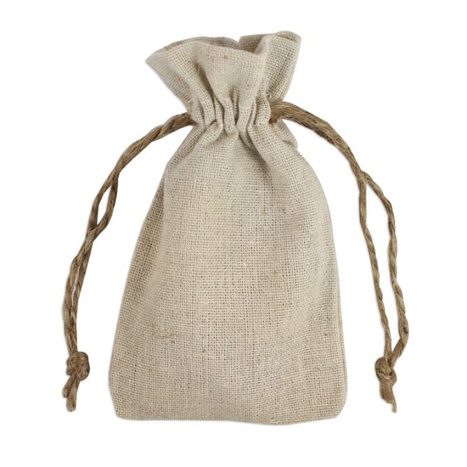 3&quot; x 5&quot; Natural Linen Favor Bags - 12 Pack