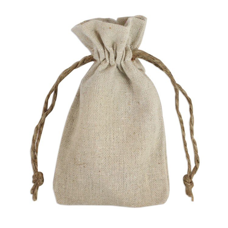 3" x 5" Natural Linen Favor Bags - 12 Pack
