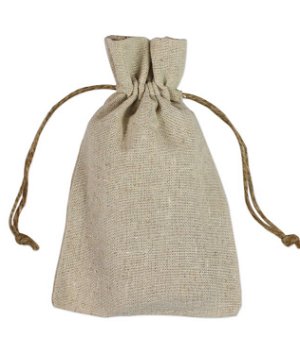 4 inch x 6 inch Natural Linen Favor Bags - 12 Pack