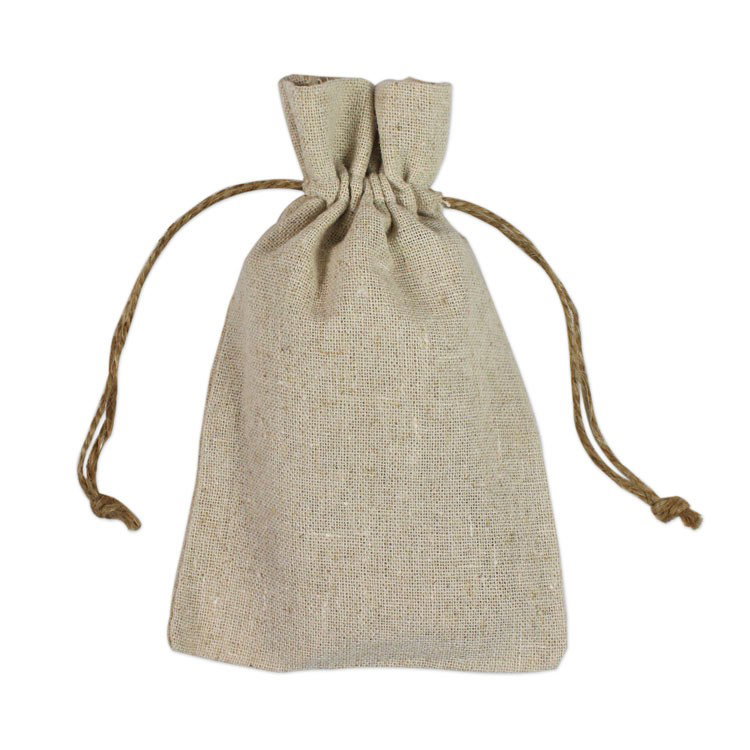 4" x 6" Natural Linen Favor Bags - 12 Pack