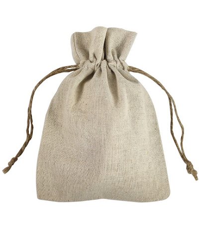 5 inch x 7 inch Natural Linen Favor Bags - 12 Pack