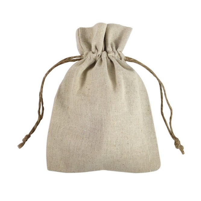 5&quot; x 7&quot; Natural Linen Favor Bags - 12 Pack