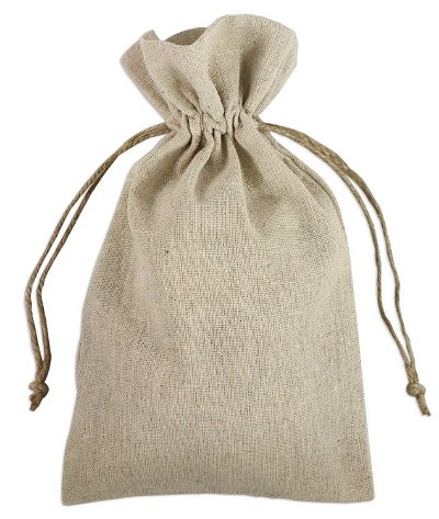 6 inch x 10 inch Natural Linen Favor Bags - 12 Pack