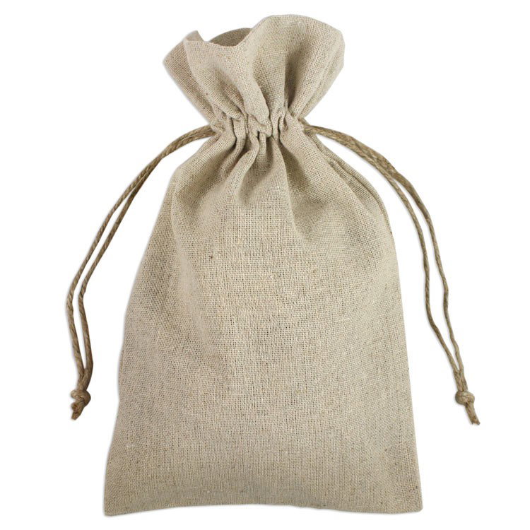 6" x 10" Natural Linen Favor Bags - 12 Pack