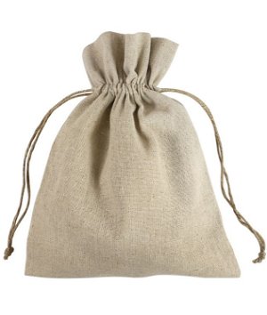 8 inch x 10 inch Natural Linen Favor Bags - 12 Pack