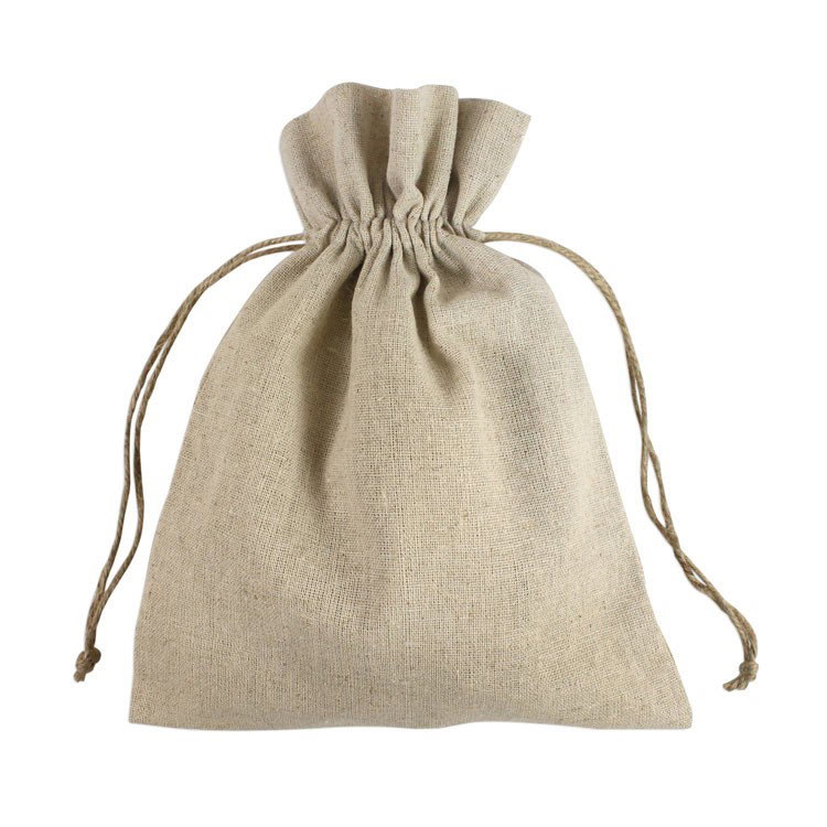 8" x 10" Natural Linen Favor Bags - 12 Pack