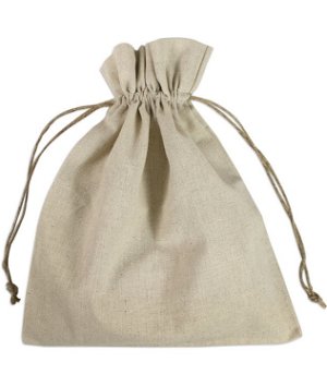 10 inch x 12 inch Natural Linen Favor Bags - 12 Pack