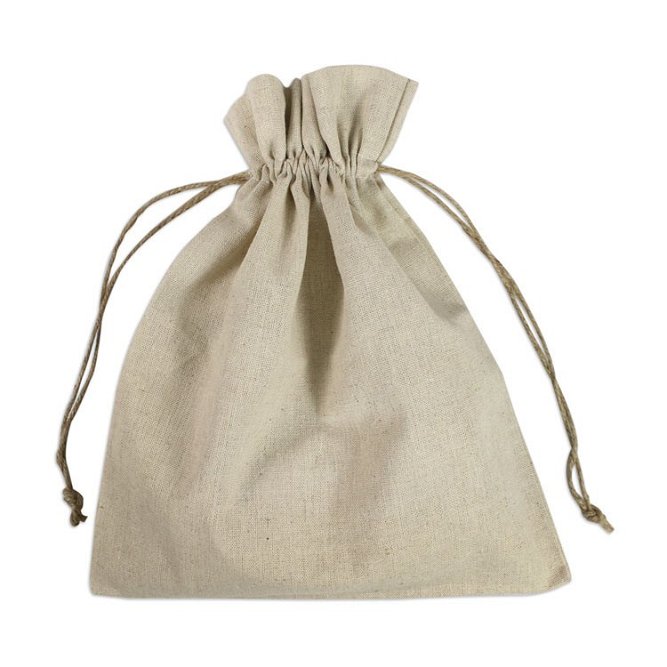 10&quot; x 12&quot; Natural Linen Favor Bags - 12 Pack