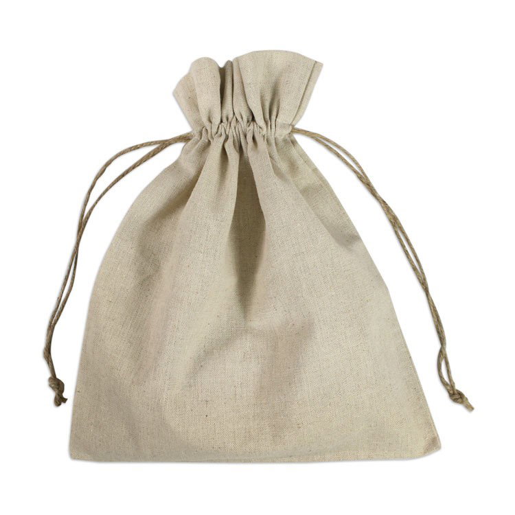 10" x 12" Natural Linen Favor Bags - 12 Pack