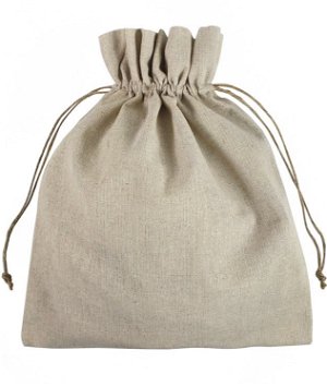12 inch x 14 inch Natural Linen Favor Bags - 12 Pack