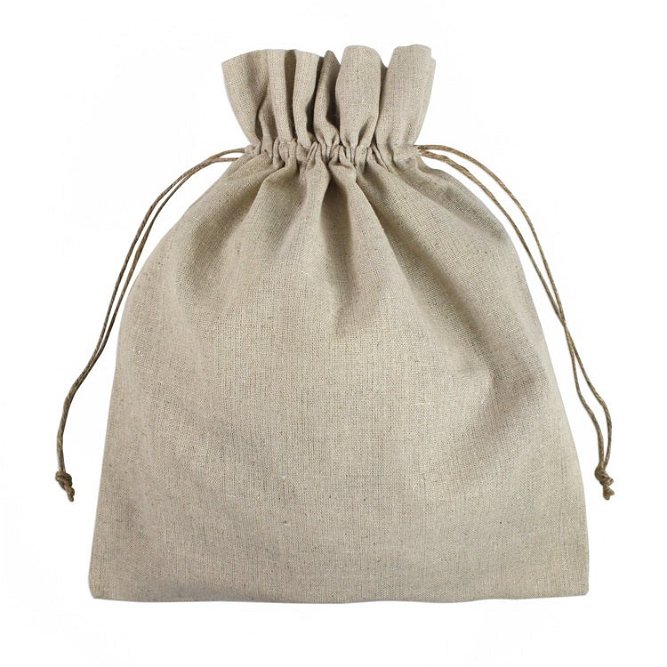 12&quot; x 14&quot; Natural Linen Favor Bags - 12 Pack