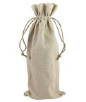 Natural Linen Wine Bags With Drawstrings - 12 Pack