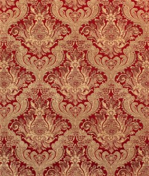 Dark Red Embroidered Damask Faux Leather | Vinyl Fabric | Upholstery / Bag  Making | 54 Wide | By the Yard