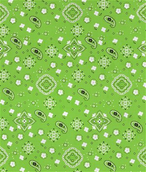 Lime Green Bandana Print Fabric