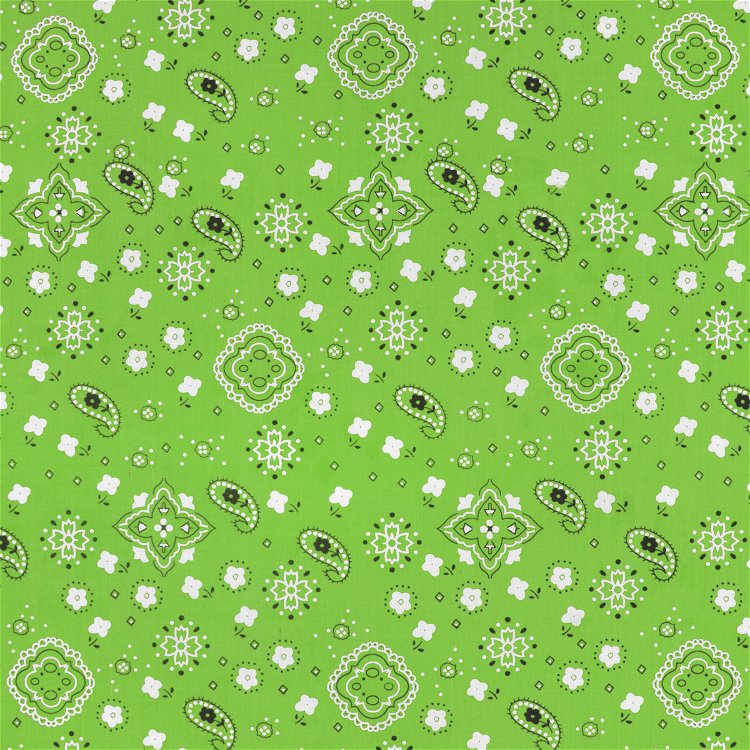 Lime Green Bandana Print Fabric
