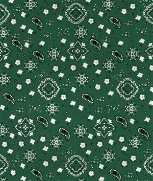 Hunter Green Bandana Print Fabric