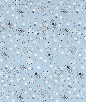 Baby Blue Bandana Print Fabric