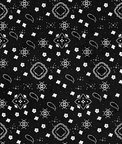 Black Bandana Print Fabric