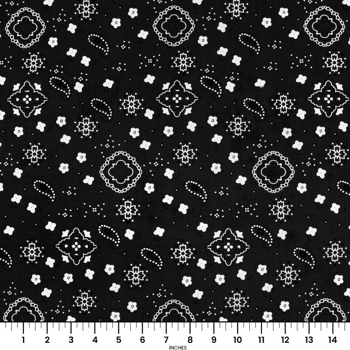 Black Bandana Print Fabric image 2 of 2