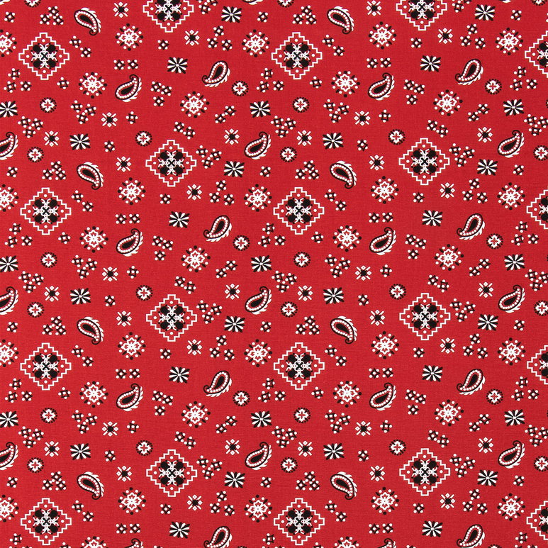 Premier Prints Bandana Red Black Canvas Fabric