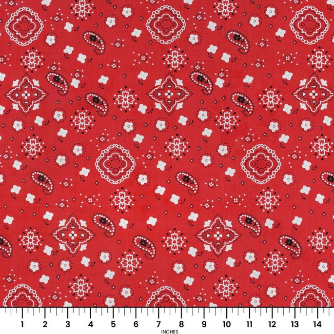 Red Bandana Print Fabric image 2 of 2