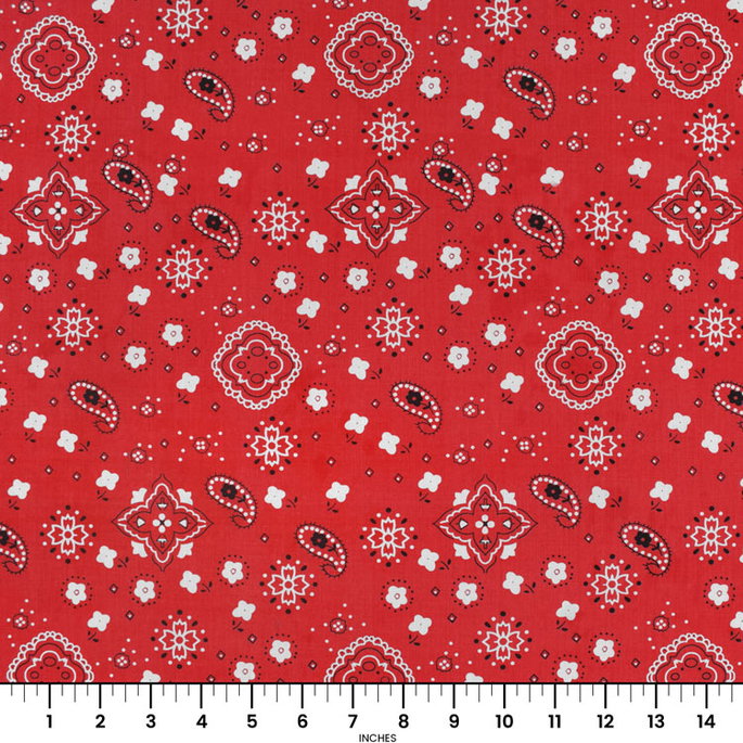 Red Bandana Print Fabric image 2 of 2