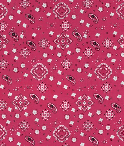 Fuchsia Bandana Print Fabric
