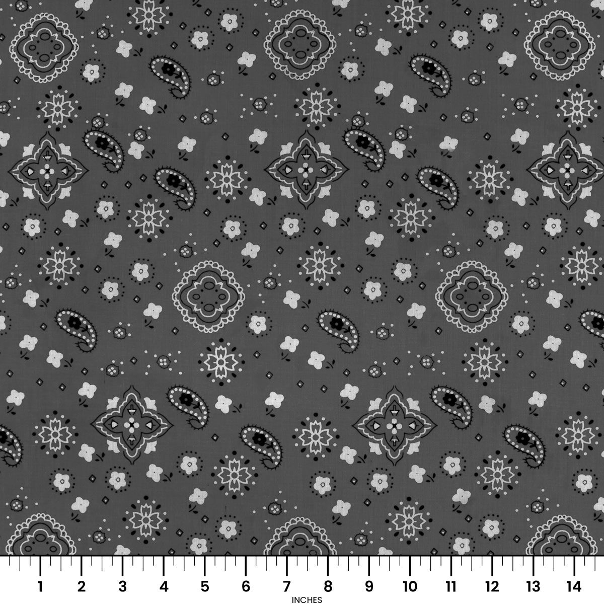 Gray Bandana Print Fabric