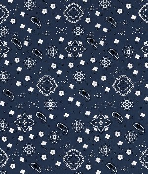 Navy Bandana Print Fabric