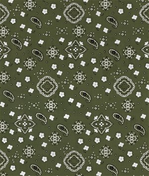 Olive Bandana Print Fabric