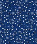 Royal Blue Bandana Print Fabric