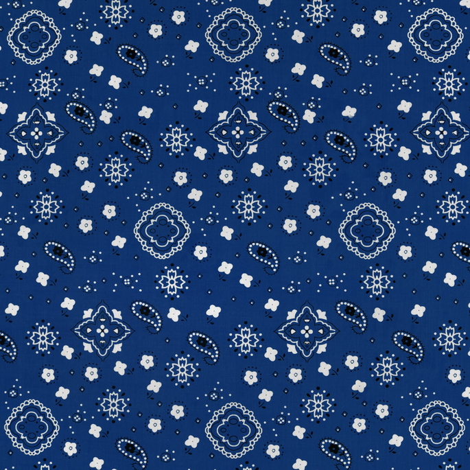 Royal Blue Bandana Print Fabric image 1 of 2