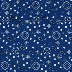 Royal Blue Bandana Print Fabric