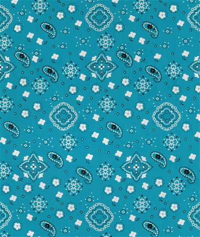 Turquoise Bandana Print Fabric