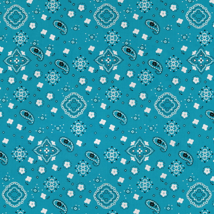 Turquoise Bandana Print Fabric image 1 of 2