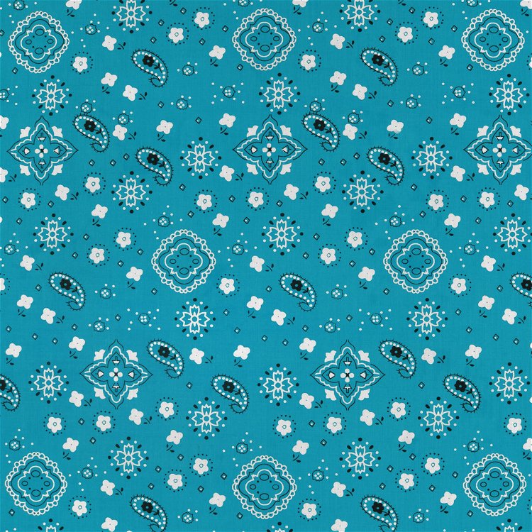Turquoise Bandana Print Fabric