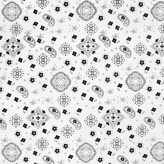 White Bandana Print Fabric image 1 of 2