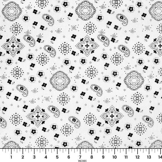 White Bandana Print Fabric image 2 of 2