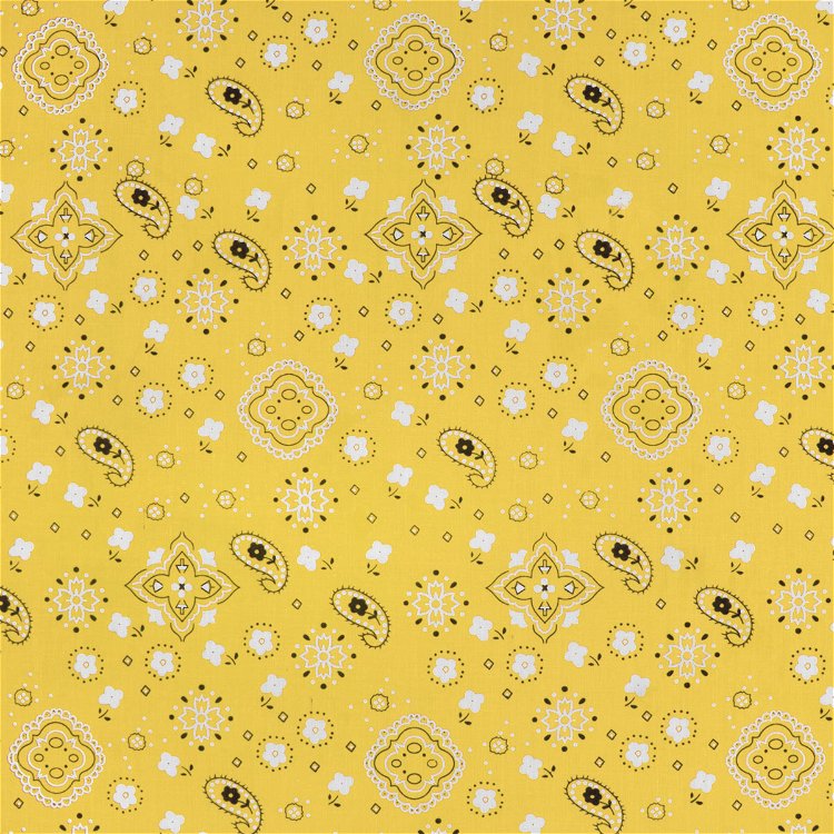 Yellow Bandana Print Fabric