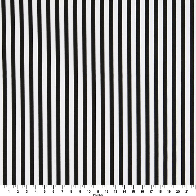 Premier Prints Basic Stripe Black Fabric | OnlineFabricStore