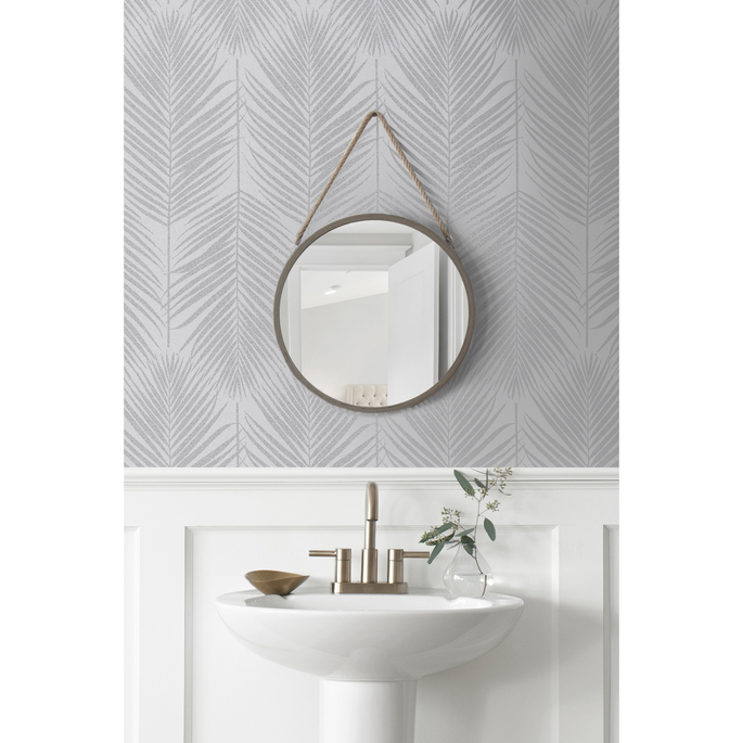 Seabrook Designs Persei Palm Nickel Wallpaper image 2 of 5
